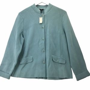 Talbots Cardigan Button Sweater Women Size Large Mint Green New NTW